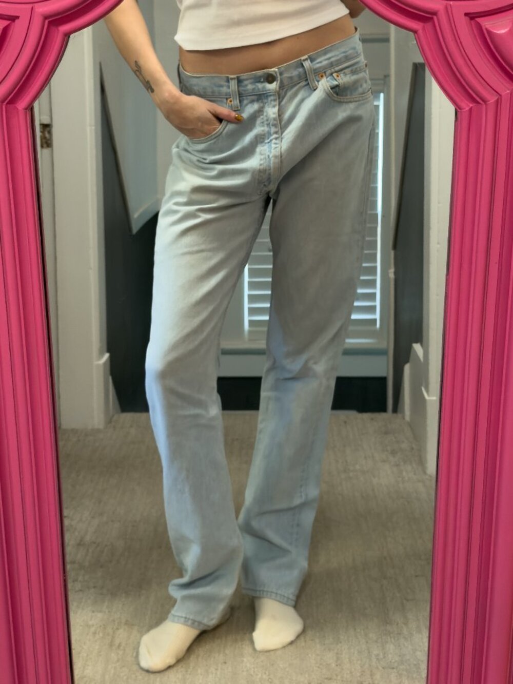 Vintage Levi’s 505 Light Wash Straight Leg Jeans 34x34